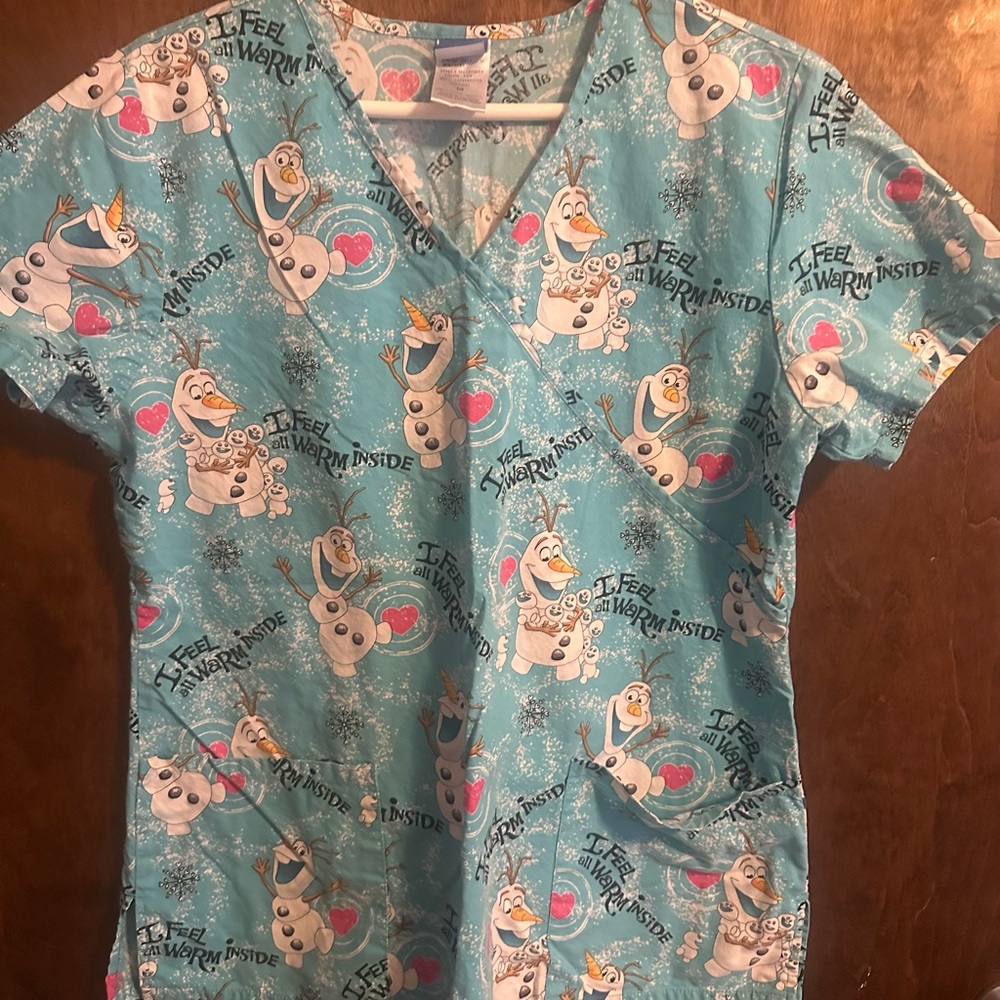 Disney Frozen Olaf Medical Scrub  Top